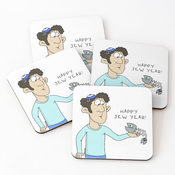 Item preview, Happy Jew Year Rosh Hashanah Funny Fish Pun designed and sold by MyxaART.