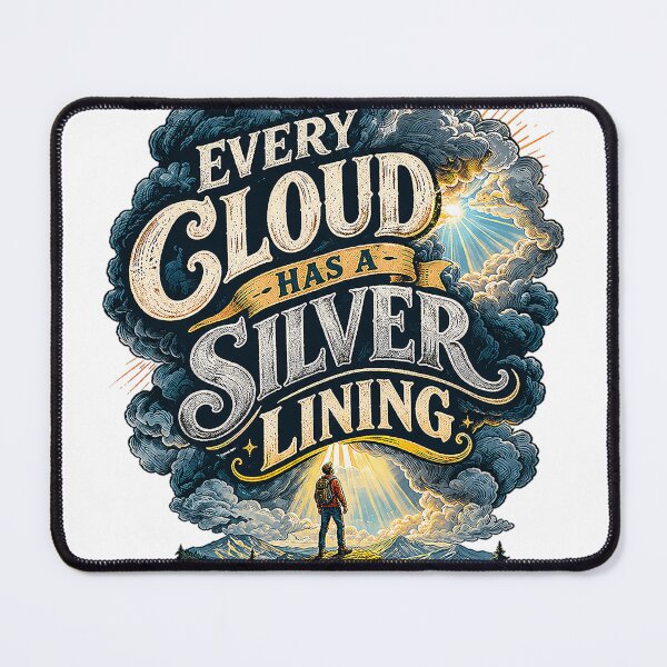 Item preview, Every Cloud Has A Silver Lining Inspirational Retro Quote Graphic Tee Design designed and sold by Nubian Style.