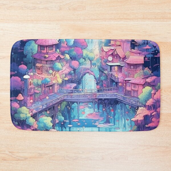 Item preview, Enchanted Anime Fantasy Village by the Water designed and sold by bella-rosa87.