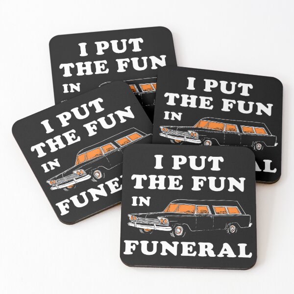Item preview, I Put The Fun In Funeral Funny Vintage Hearse designed and sold by ZEtexaxe.