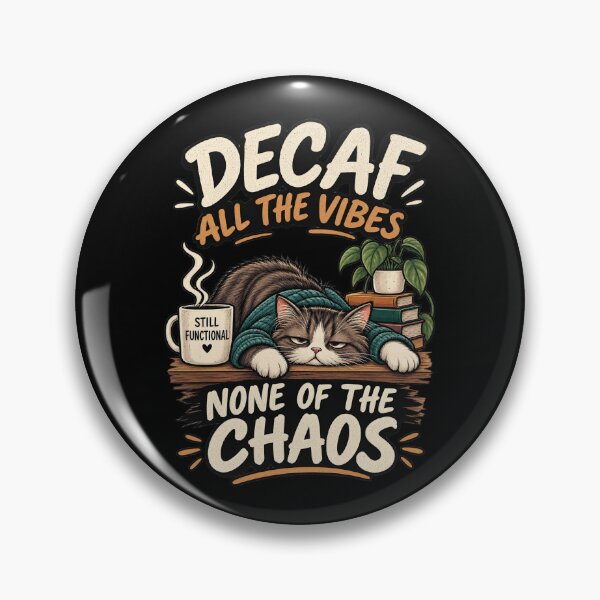 Item preview, Decaf All the Vibes – None of the Chaos Sleepy Cat Coffee designed and sold by SidTastic .