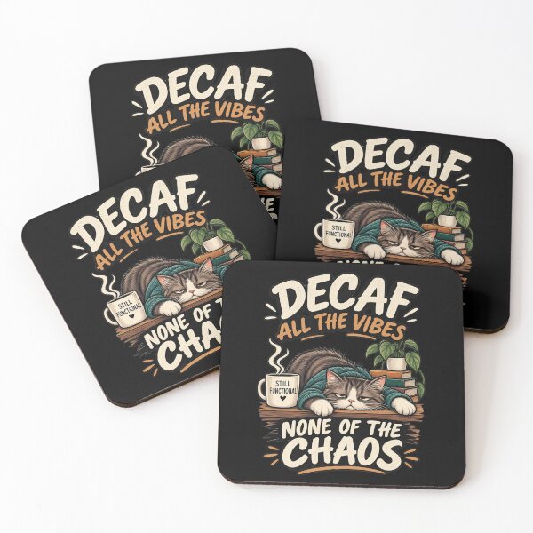 Item preview, Decaf All the Vibes – None of the Chaos Sleepy Cat Coffee designed and sold by SidTastic .