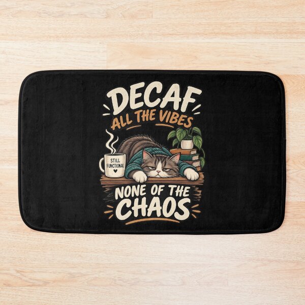 Item preview, Decaf All the Vibes – None of the Chaos Sleepy Cat Coffee designed and sold by SidTastic .
