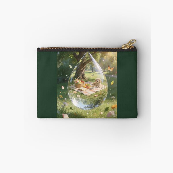 Item preview, Cute Dog Picnic Inside Water Drop Surreal Art Design designed and sold by OksArtStudio.
