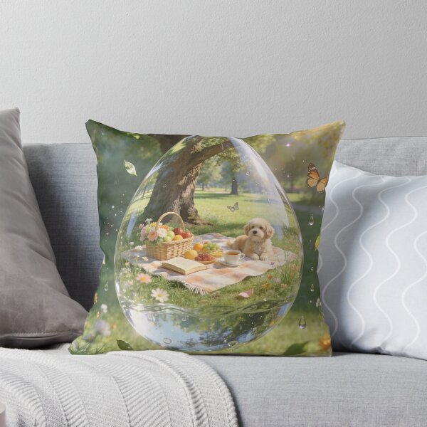 Item preview, Cute Dog Picnic Inside Water Drop Surreal Art Design designed and sold by OksArtStudio.