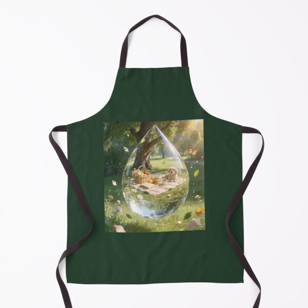 Item preview, Cute Dog Picnic Inside Water Drop Surreal Art Design designed and sold by OksArtStudio.