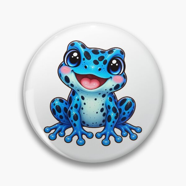 Artikelvorschau, Kawaii Dschungelblauer Pfeilgiftfrosch entworfen und verkauft von Krys-Designs.