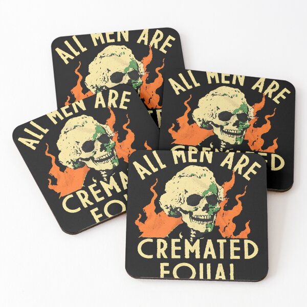 Item preview, All Men Are Cremated Equal Funny Dark Humor Skeleton designed and sold by ZEtexaxe.