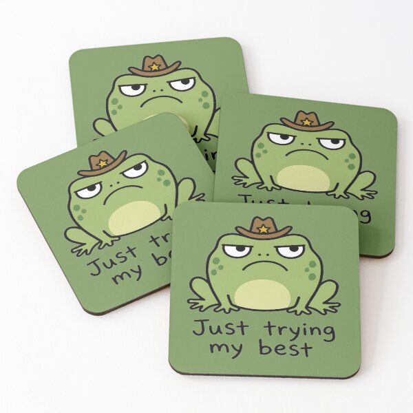 Item preview, Grumpy Cowboy Frog Just Trying My Best Funny Frog Western Design designed and sold by mrworld000.