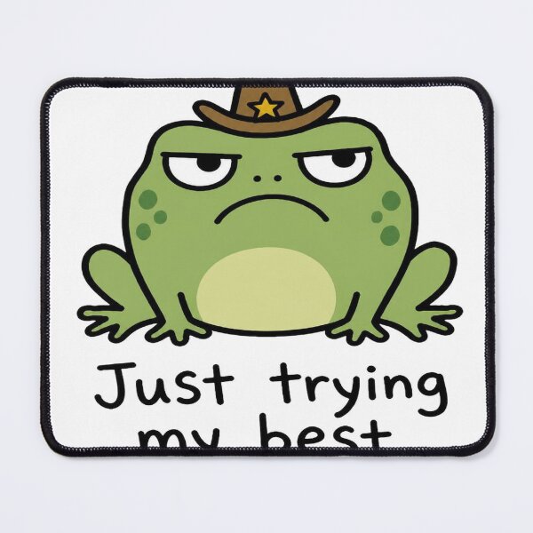 Item preview, Grumpy Cowboy Frog Just Trying My Best Funny Frog Western Design designed and sold by mrworld000.