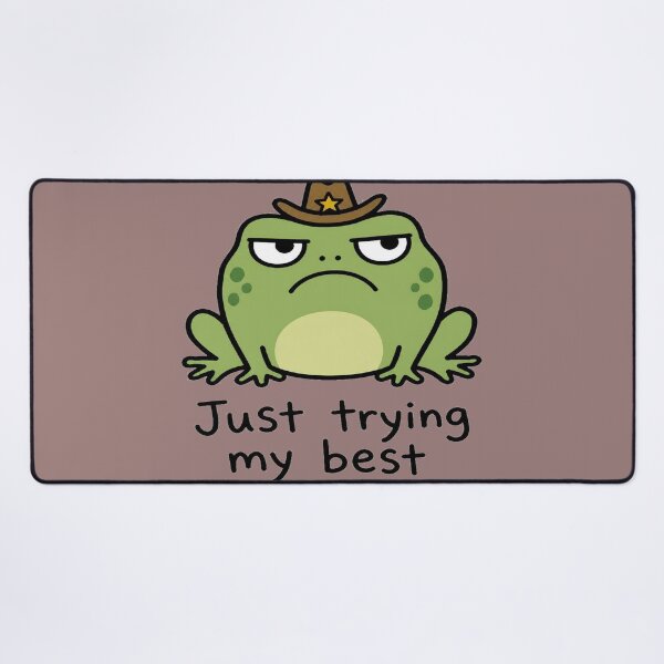 Item preview, Grumpy Cowboy Frog Just Trying My Best Funny Frog Western Design designed and sold by mrworld000.