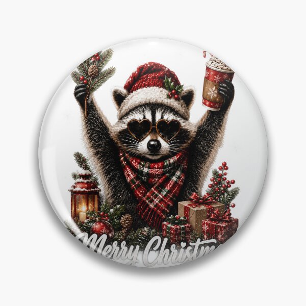 Item preview, Cute Christmas Raccoon With Hot Cocoa designed and sold by DYAFLK.