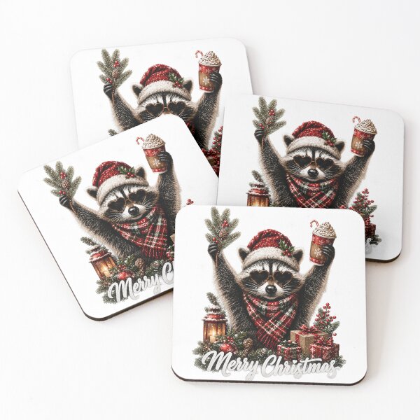 Item preview, Cute Christmas Raccoon With Hot Cocoa designed and sold by DYAFLK.