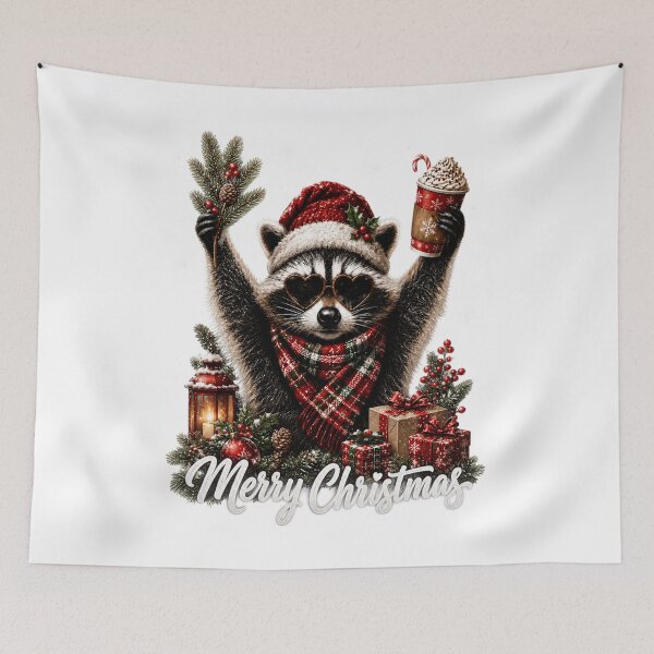 Item preview, Cute Christmas Raccoon With Hot Cocoa designed and sold by DYAFLK.