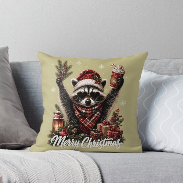 Item preview, Cute Christmas Raccoon With Hot Cocoa designed and sold by DYAFLK.