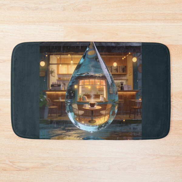 Item preview, Cozy Cat Coffee Shop Inside Water Drop Surreal Art designed and sold by OksArtStudio.