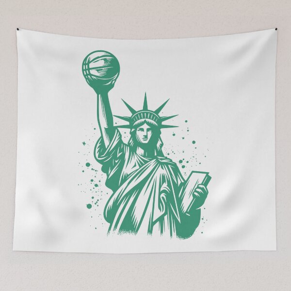 Item preview, Lady liberty holding up a basketball t-shirts and stickers designed and sold by Knowvhere.