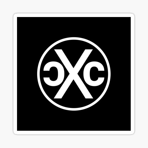 cXc Logo Official Gear [White on Black] [Train Tracks] | currentXchange.com Sticker