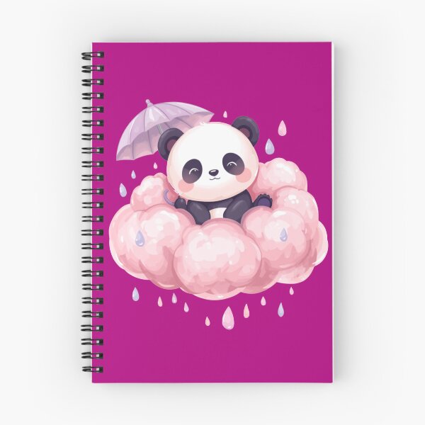 Item preview, baby pastel panda floating on pink cloud with an umbrella designed and sold by HoneyBlizz.