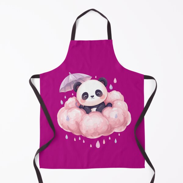 Item preview, baby pastel panda floating on pink cloud with an umbrella designed and sold by HoneyBlizz.