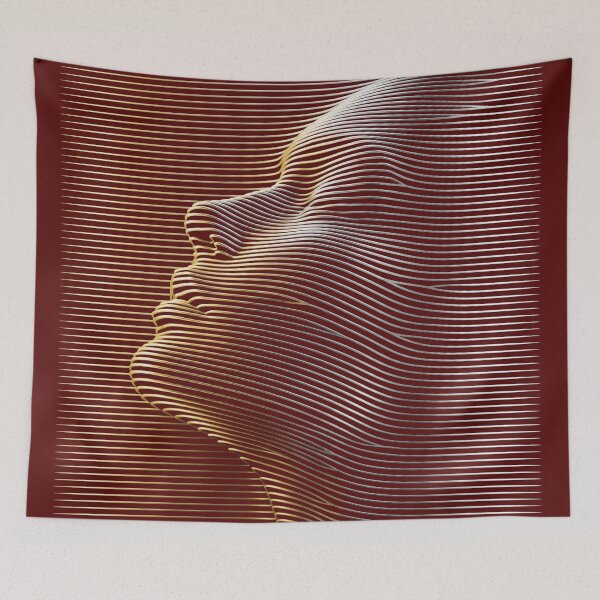 Item preview, Cyber Face Glitch Wave Portrait designed and sold by puzzell.