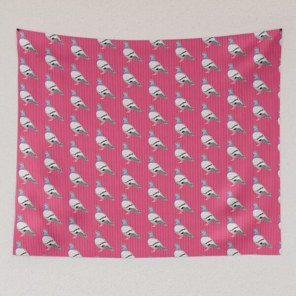 Item preview, Pigeon on a pink stripe designed and sold by Cheekyleopard.