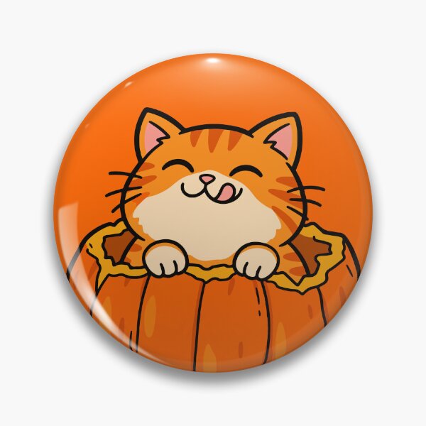 Item preview, Pumpkin Hugger – Cute Orange Cat in a Pumpkin designed and sold by MewMade.