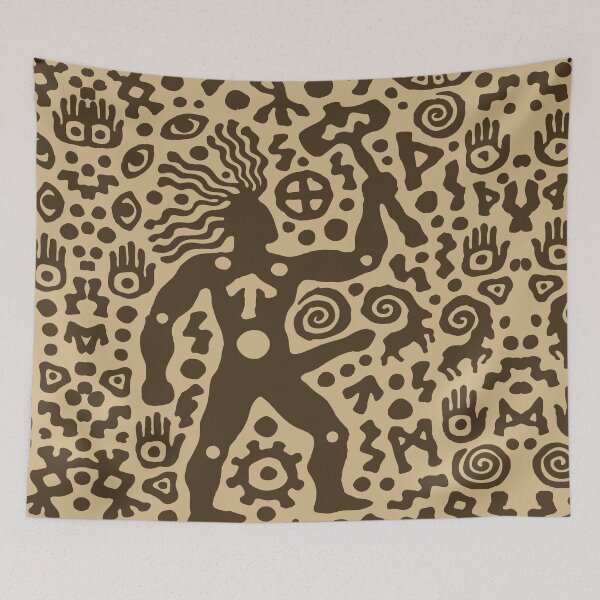 Item preview, Wild Warrior Spirit Petroglyph Art designed and sold by RamyGallery.