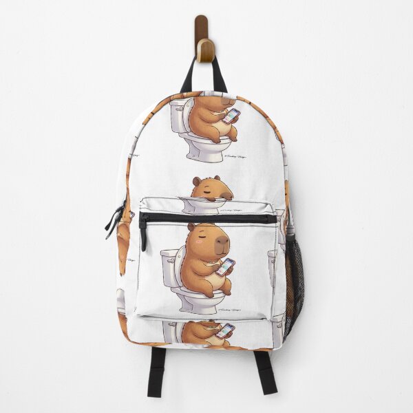 Item preview, Cute Capybara on Phone in Bathroom designed and sold by TrendingDesigns20xx.