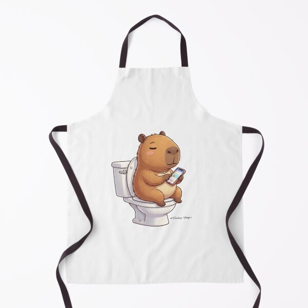 Item preview, Cute Capybara on Phone in Bathroom designed and sold by ShawnMorrisDesigns.