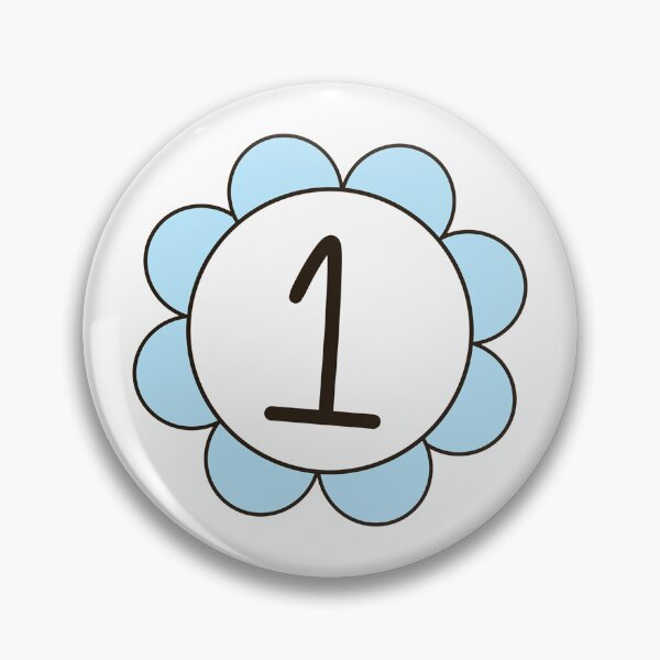 Item preview, Hand Drawn Blue Flower Number One Kids Birthday designed and sold by Porpor Artwork.