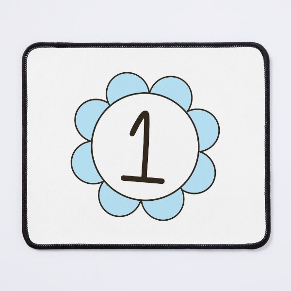 Item preview, Hand Drawn Blue Flower Number One Kids Birthday designed and sold by Porpor Artwork.