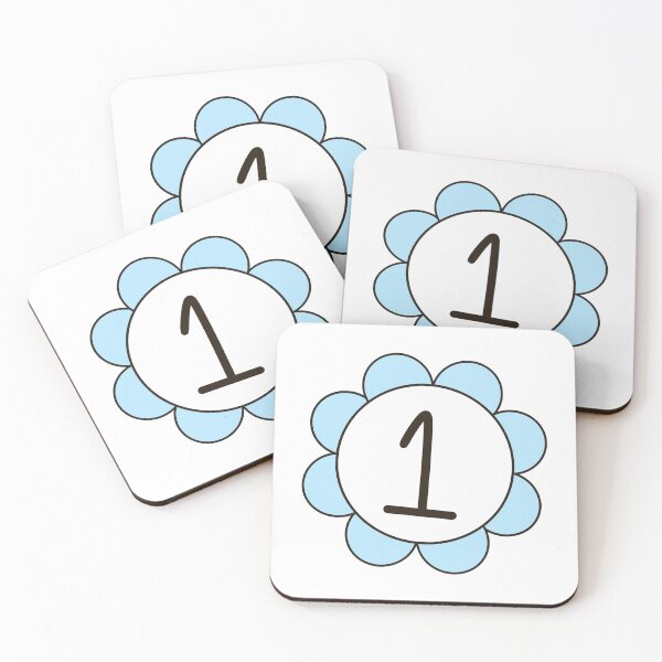 Item preview, Hand Drawn Blue Flower Number One Kids Birthday designed and sold by Porpor Artwork.
