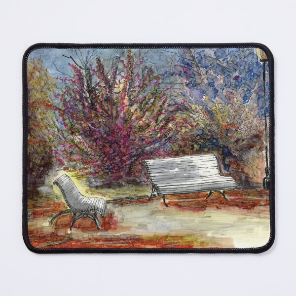 Item preview, Benches in a Park designed and sold by Flowersforbear.