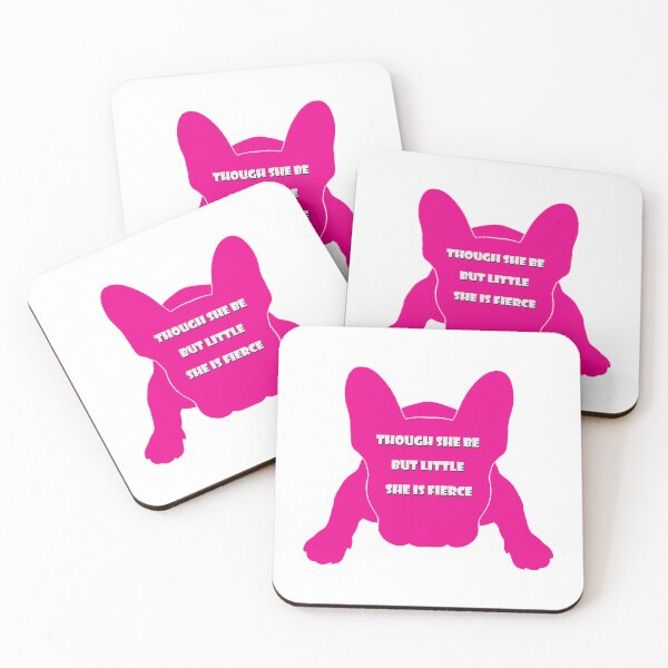 Item preview, Though she be but little she is fierce hot pink french Bulldog silhouette designed and sold by Anne Londez Studio.