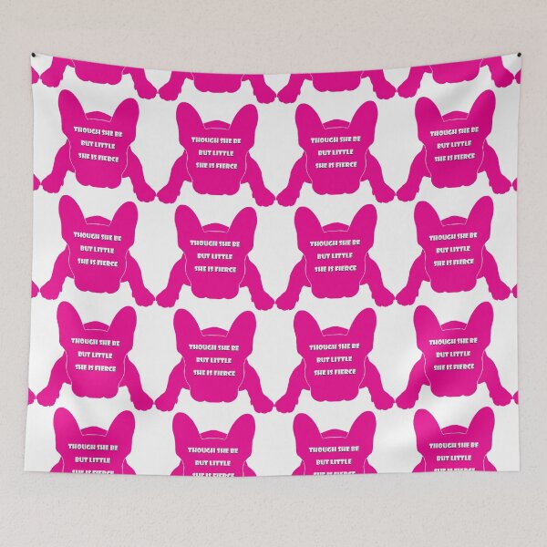 Item preview, Though she be but little she is fierce hot pink french Bulldog silhouette designed and sold by Anne Londez Studio.