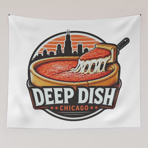 Item preview, Chicago Deep Dish Pizza Skyline Foodie Souvenir Badge designed and sold by RDproject.