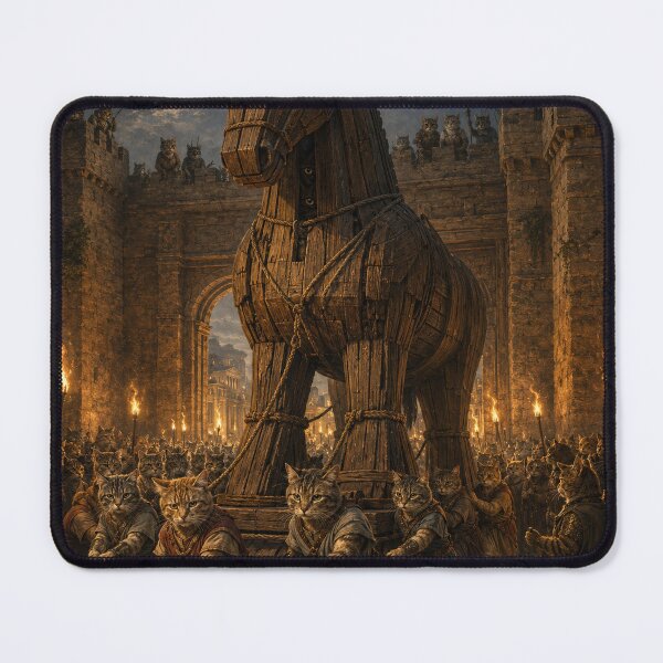 Item preview, Cats Bringing the Wooden Horse designed and sold by Ocelot-T.