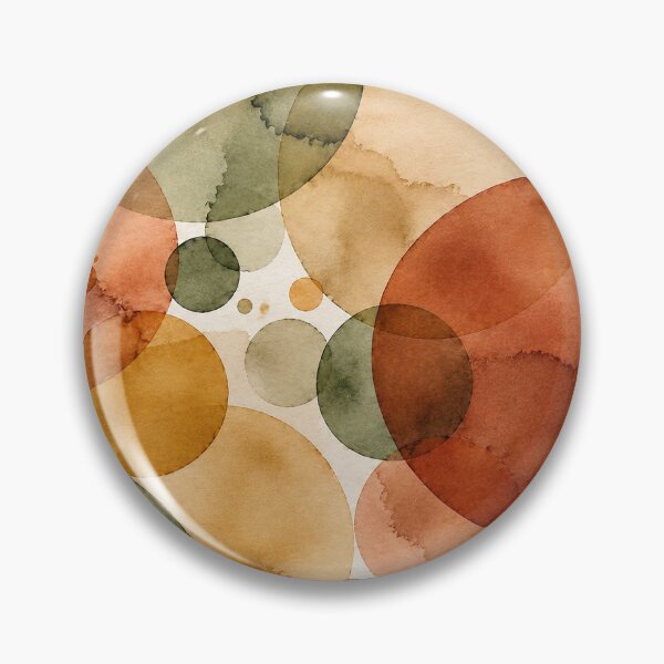 Item preview, Mid-Century Olive & Terracotta Watercolor Circles designed and sold by newnomads-art.