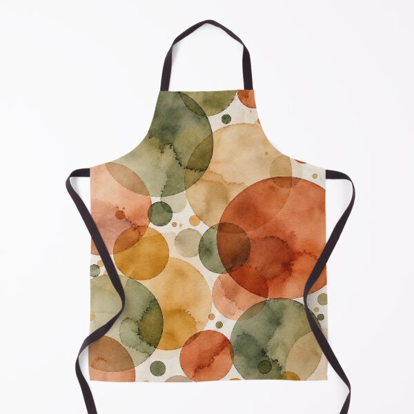 Item preview, Mid-Century Olive & Terracotta Watercolor Circles designed and sold by newnomads-art.