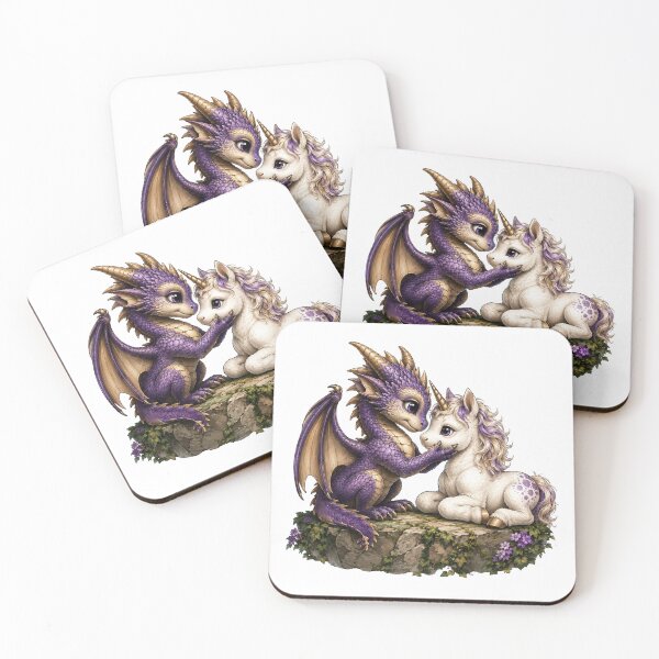 Item preview, Purple Baby Dragon and Baby Unicorn Friendship designed and sold by Hatchling Hollow.