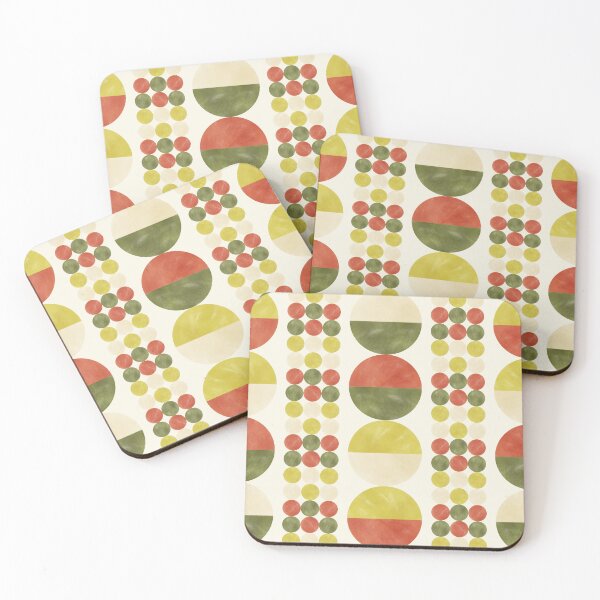 Item preview, Retro Geometric Watercolor Circles in Mustard Yellow, Rust and Olive Green designed and sold by QuestingPixel.