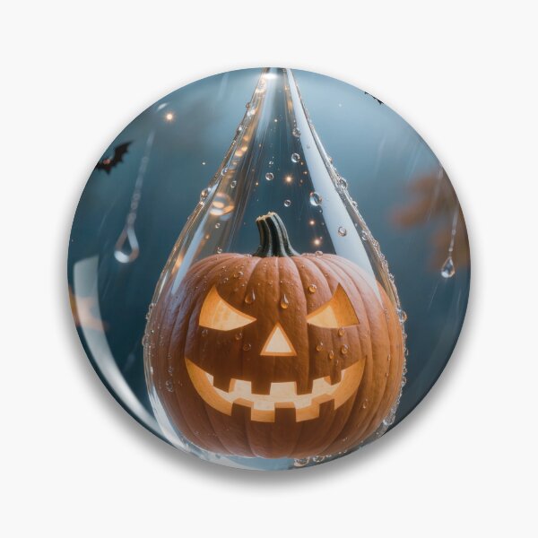 Item preview, Halloween Pumpkin Inside Water Drop Spooky Surreal Art designed and sold by OksArtStudio.