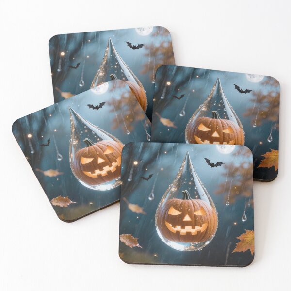 Item preview, Halloween Pumpkin Inside Water Drop Spooky Surreal Art designed and sold by OksArtStudio.