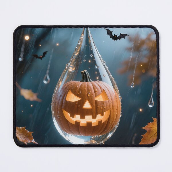 Item preview, Halloween Pumpkin Inside Water Drop Spooky Surreal Art designed and sold by OksArtStudio.