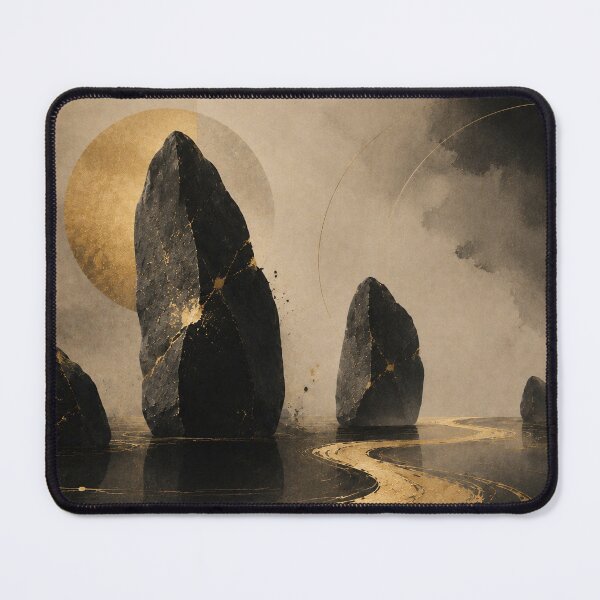 Item preview, Ethereal Stone Monoliths at Dusk designed and sold by Abstract Miracles.