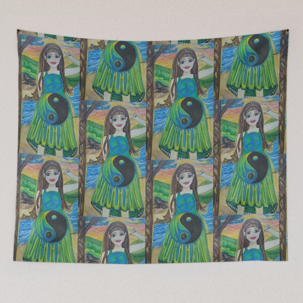 Item preview, Peace, Harmony, and Nature Boho Hippie Art designed and sold by PEACELOVERSART.