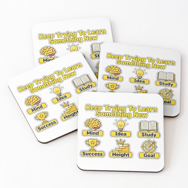 Item preview, Keep Trying To Learn Something New - Motivational Yellow Icons Mind Idea Study designed and sold by prithvi chand.