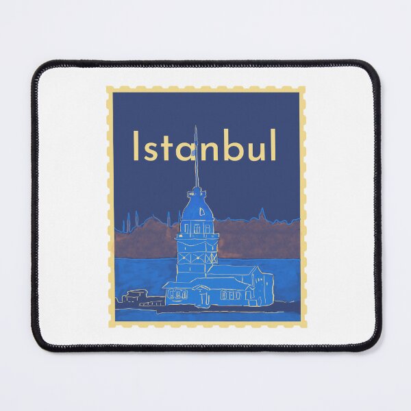 Item preview, Istanbul Postage Stamp Maidens Tower Travel Vintage Illustration designed and sold by Kapsula2023.