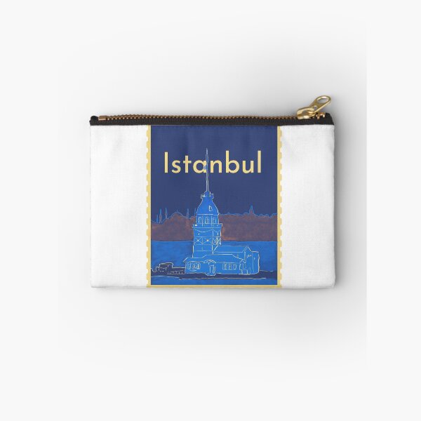 Item preview, Istanbul Postage Stamp Maidens Tower Travel Vintage Illustration designed and sold by Kapsula2023.